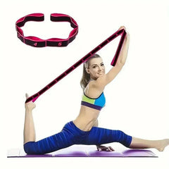 Yoga Elastic Resistance Band with 8 Rings – Pilates Stretching Rope