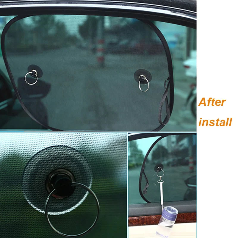 Eliteridegear car sun shade UV protection curtain blocking sunlight and reducing heat inside vehicle.