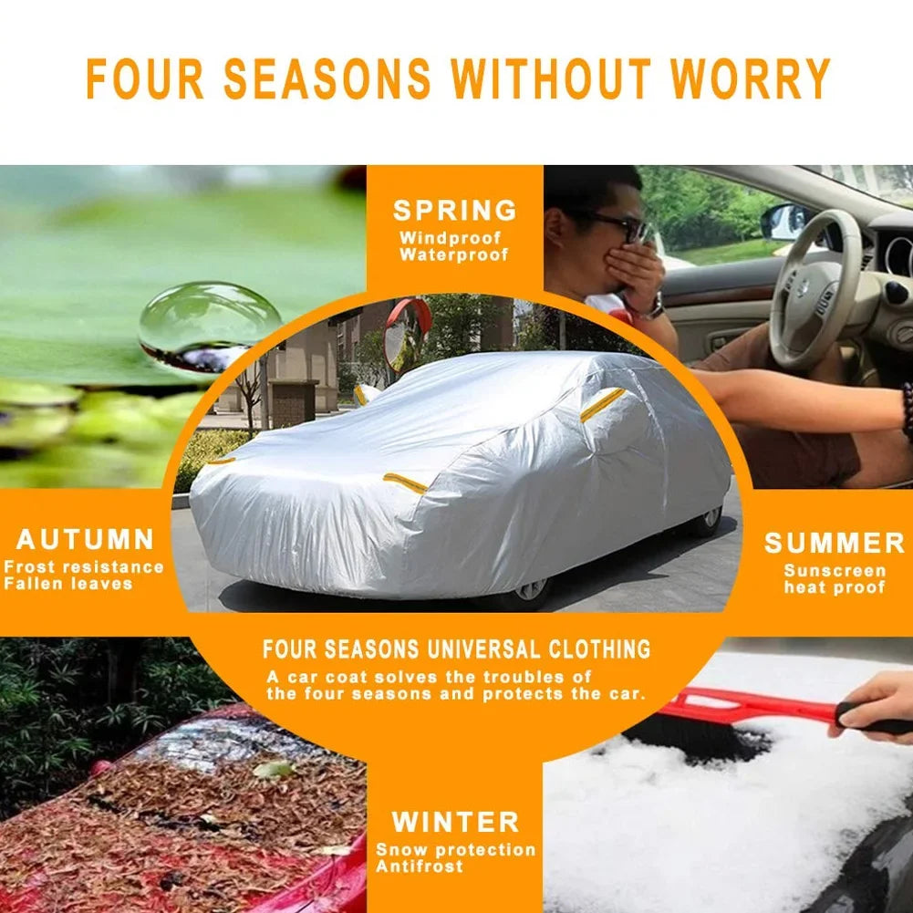Eliteridegear universal SUV cover protector, waterproof full car cover with UV protection, dust, rain, and snow resistance.