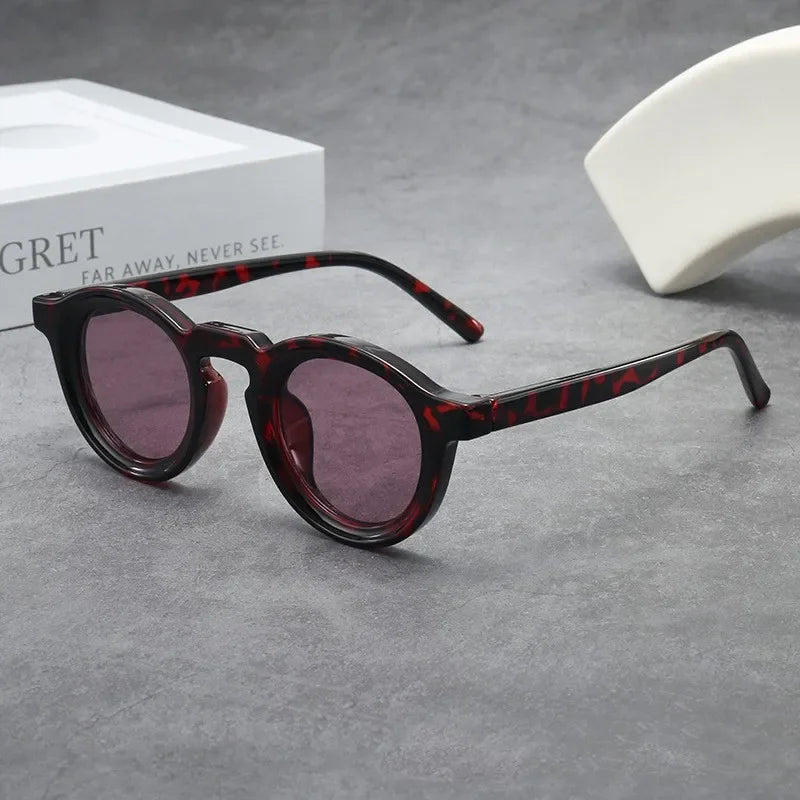 New Retro Round Small Frame Sunglasses Personalized High-end Men's and Women's Glasses Fashion Trend UV Resistant Sunglasses