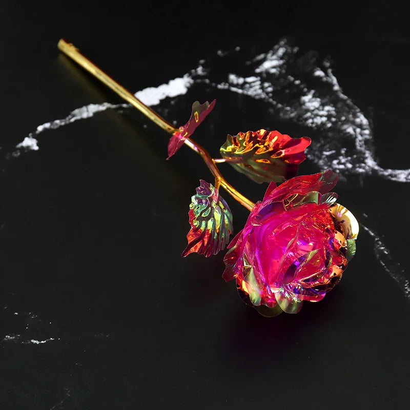 24K Gold Foil Galaxy Rose Gift for Valentine's Day Wedding