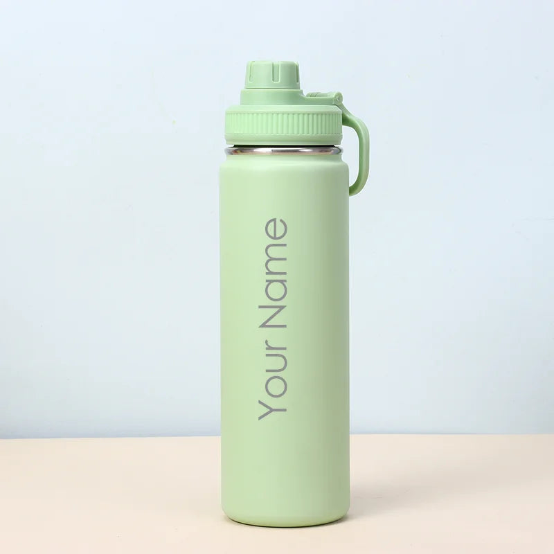 Adistore 24oz stainless steel insulated water bottle with vacuum sports cup, sleek design, and leak-proof lid