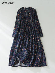 Cotton Print Dress for Women | Spring Autumn Casual Wear
