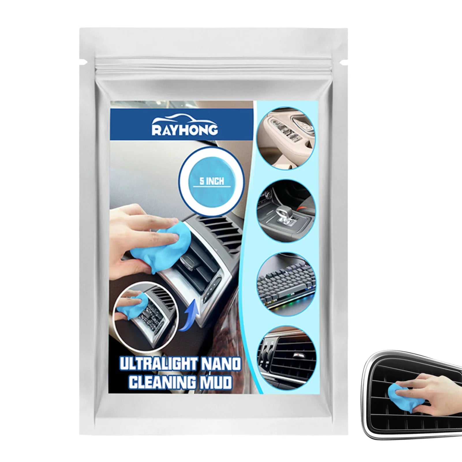 Eliteridegear car dust cleaning mud for interior vents and dashboard, effectively removes dirt and dust from car air vents.