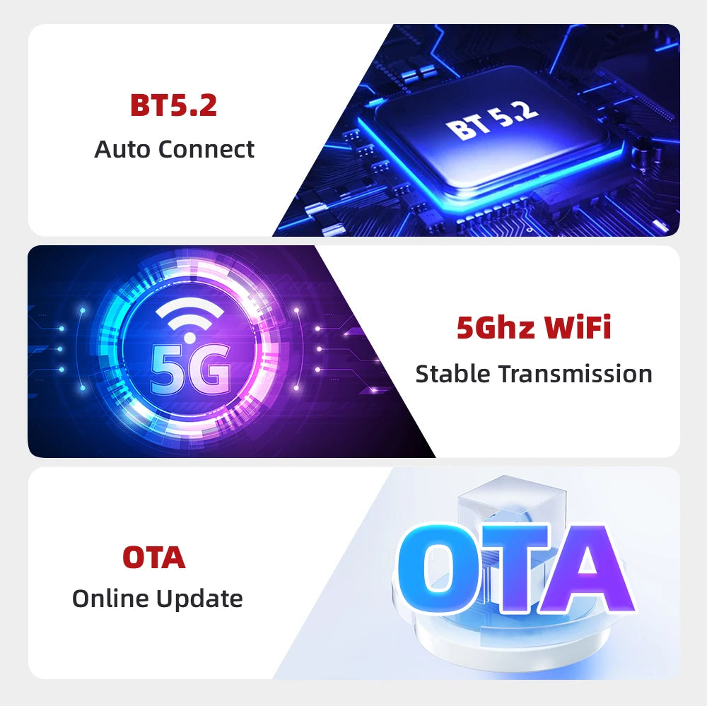 Qzonnect 2025 New Wireless CarPlay & Android Auto Adapter | Wireless Dongle – Ultra-Compact | For Factory-Wired CarPlay AA