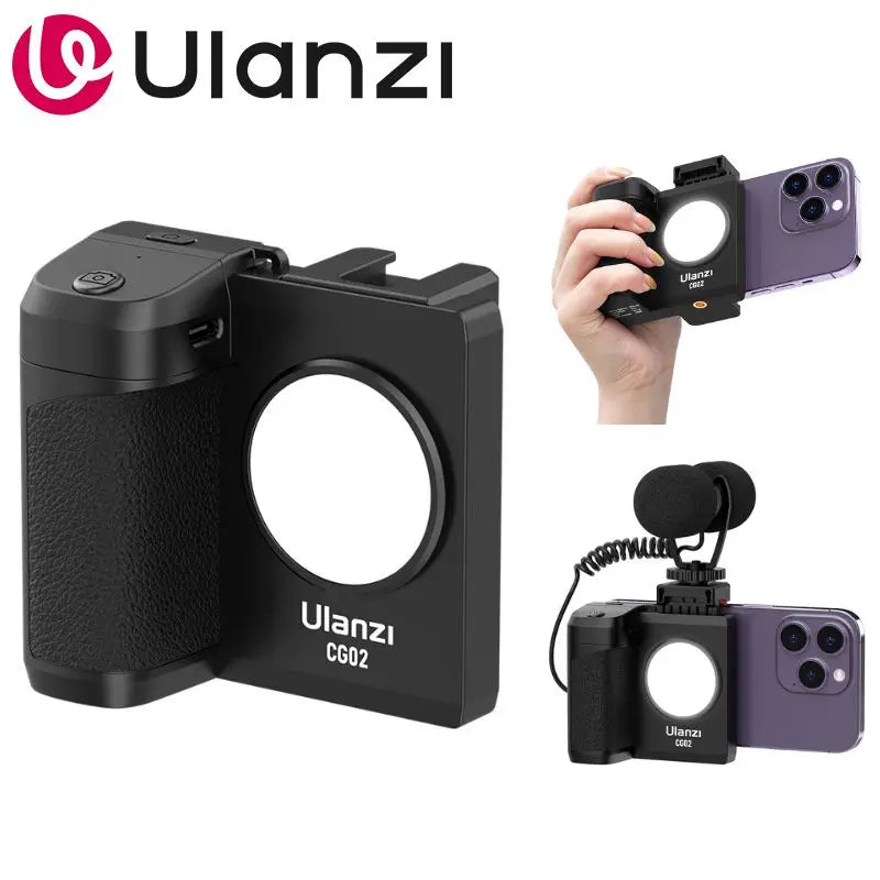 Ulanzi CapGrip II smartphone handheld selfie booster with Bluetooth remote, compact and ergonomic for easy selfies and videos.