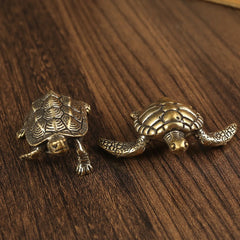 Choice Copper Turtle Statue Vintage Brass Desktop Feng Shui