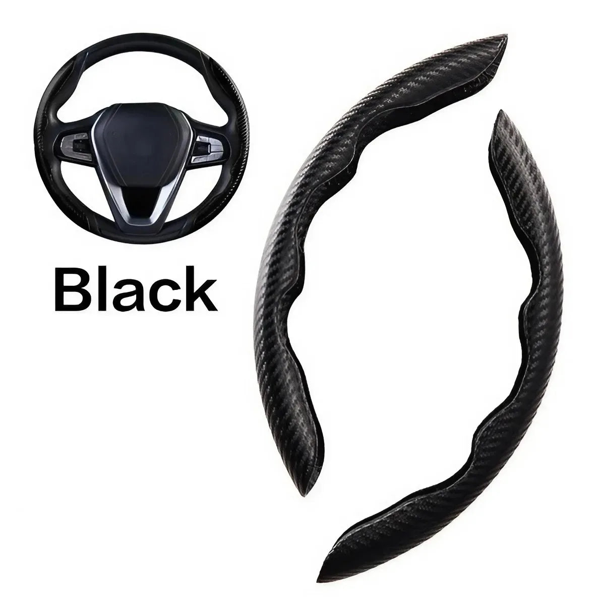 Eliteridegear universal steering wheel cover with ultra-thin carbon fiber design and anti-slip pattern fitting most car wheels