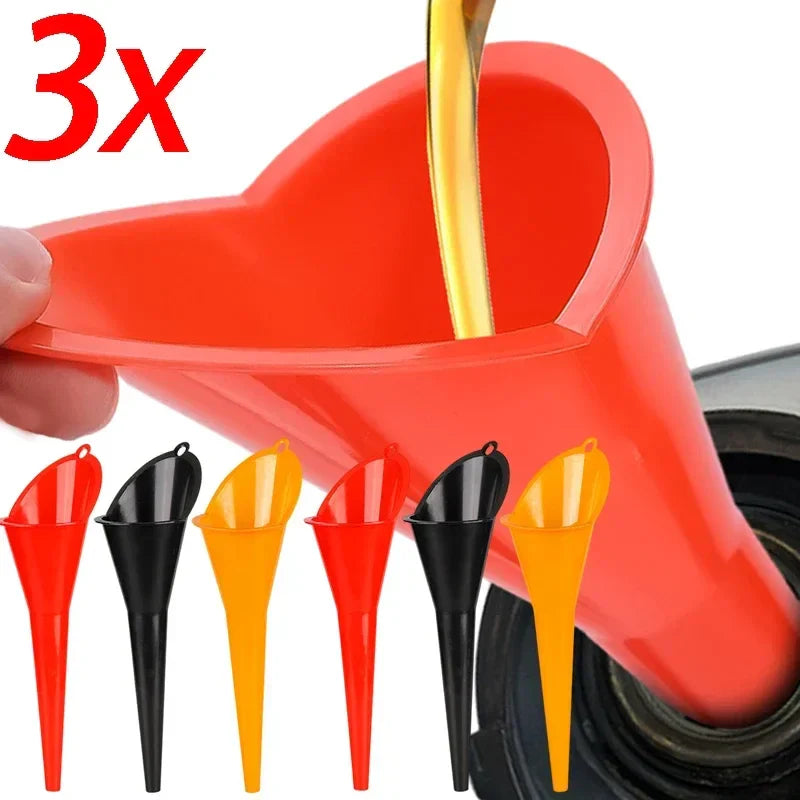 Eliteridegear car long stem plastic fuel funnel with anti-splash design for gasoline and oil refilling on motorcycles and vehicles