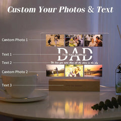 Custom Photo Text 3D Acrylic Lamp For Mom Dad Gift