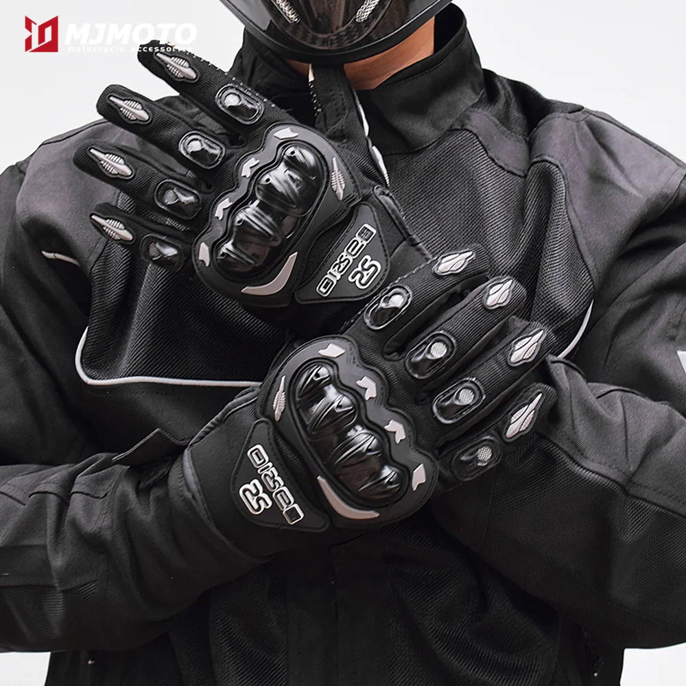 Eliteridegear motorcycle gloves with full finger design, breathable, non-slip, wear-resistant, touch screen compatible for motocross riding.