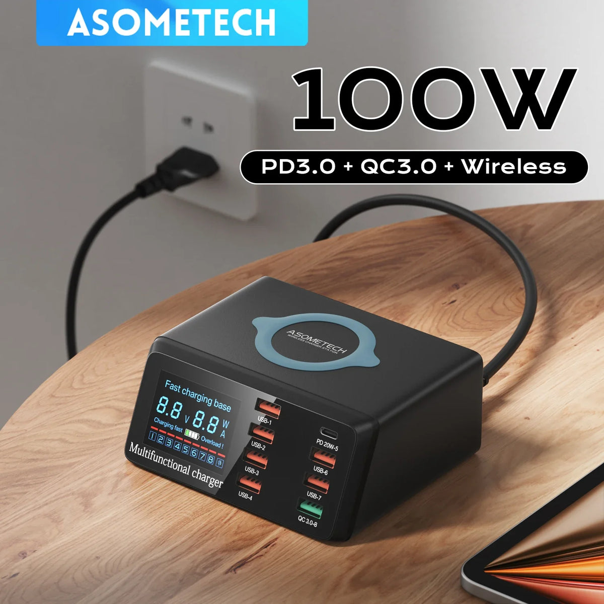 100W 8-Ports USB Charger Station | adistore UK