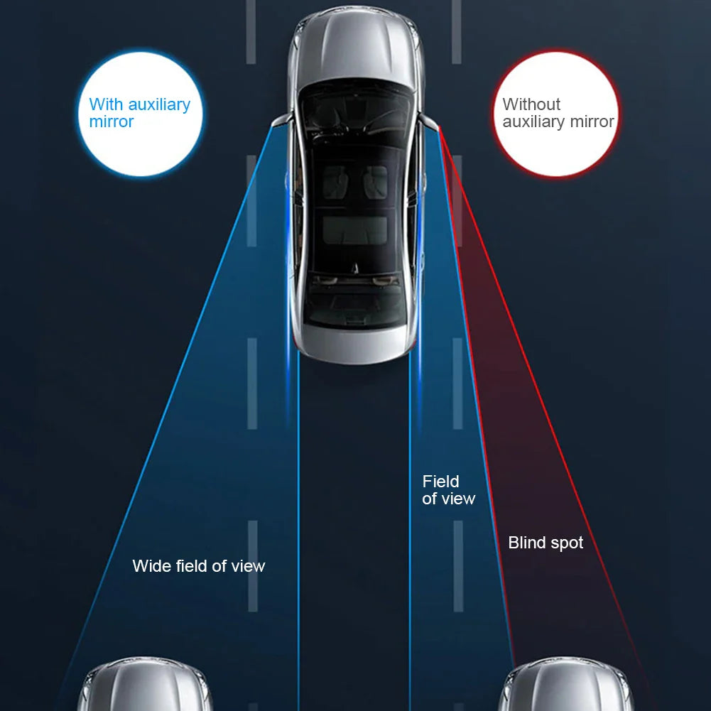 Eliteridegear 2PCS round car blind spot rear view mirrors with wide angle and 360° rotation for improved visibility.