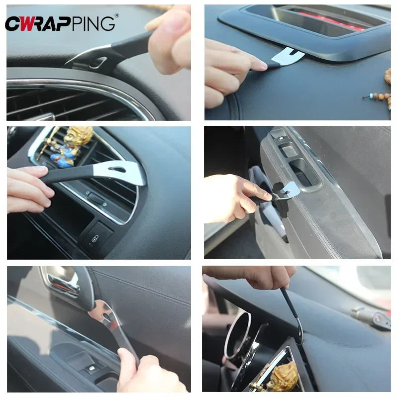 Stainless steel car interior clip panel trim removal tool from Eliteridegear, designed for pry and removal of trim panels.