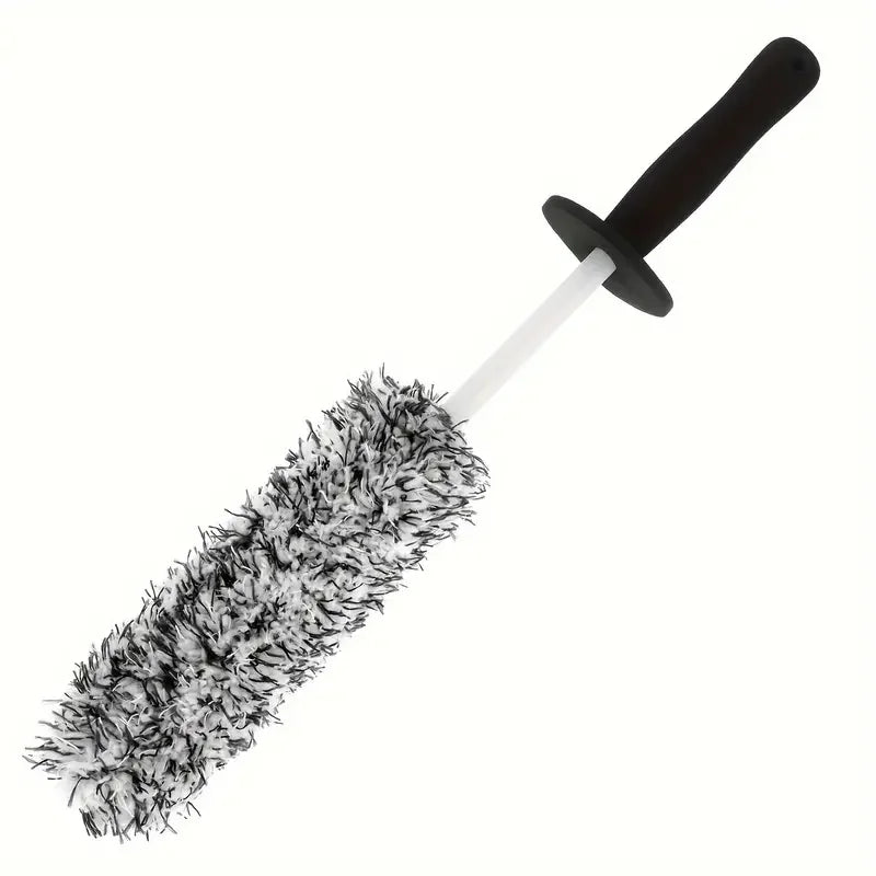 Eliteridegear Car Wash Super Brush with plush wheels and non-slip handle, ideal for cleaning rims, spokes, and wheel barrels.