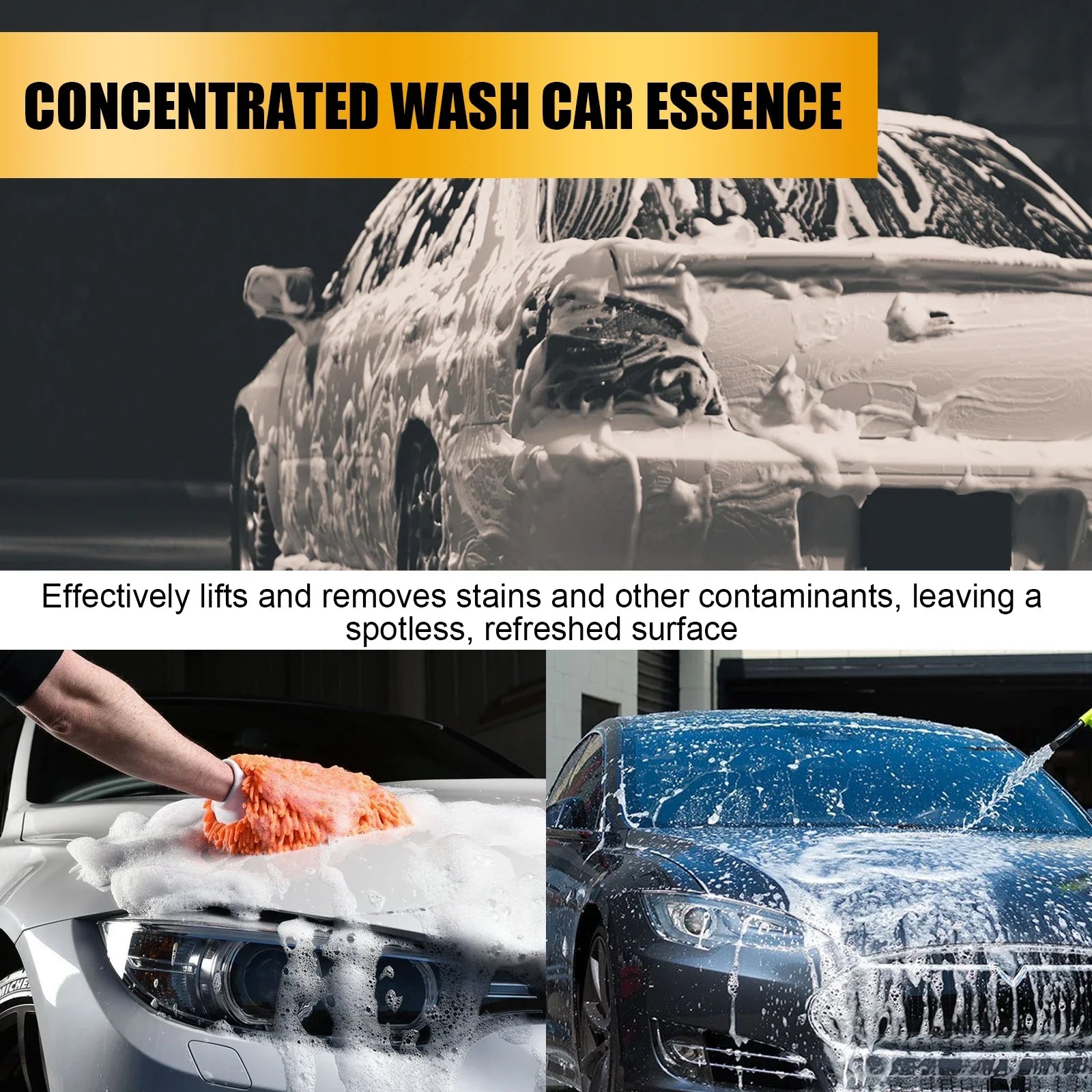 Eliteridegear Carnauba Wax Car Wash 100ml concentrated liquid for vehicle cleaning and detailing, shown in a sleek bottle.