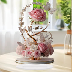 Choice 2D Acrylic Pink Flower Bouquet For Mom Desk Decor