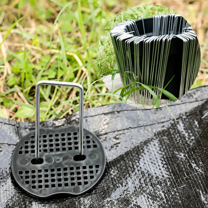 U-Shape Garden Pegs – Durable Metal Ground Staples for Garden
