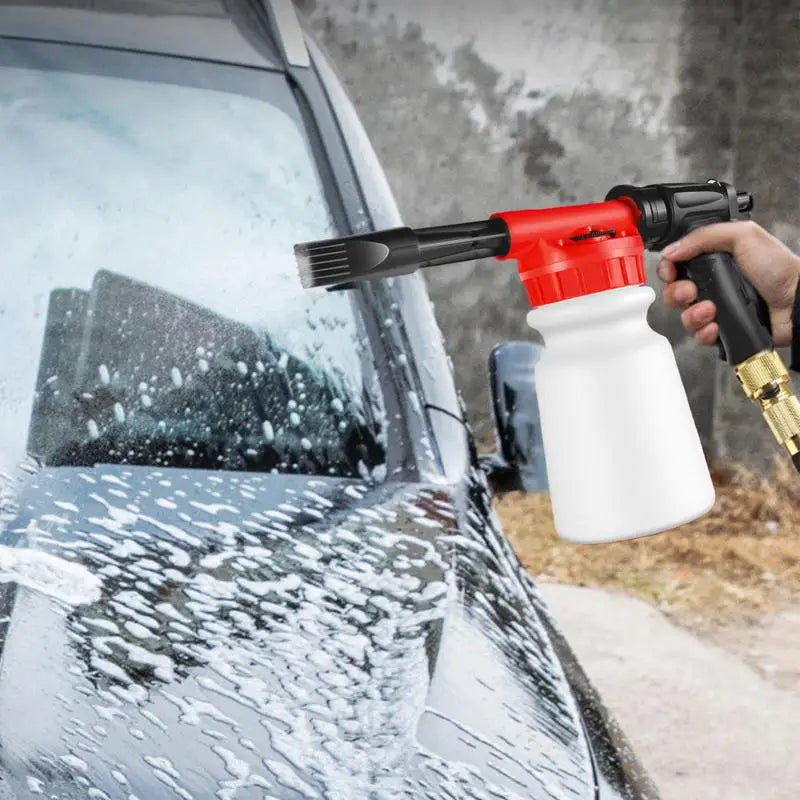Eliteridegear foam cannon for garden hose, 1L handheld pressurized soap foam sprayer with adjustable nozzle for car washing.