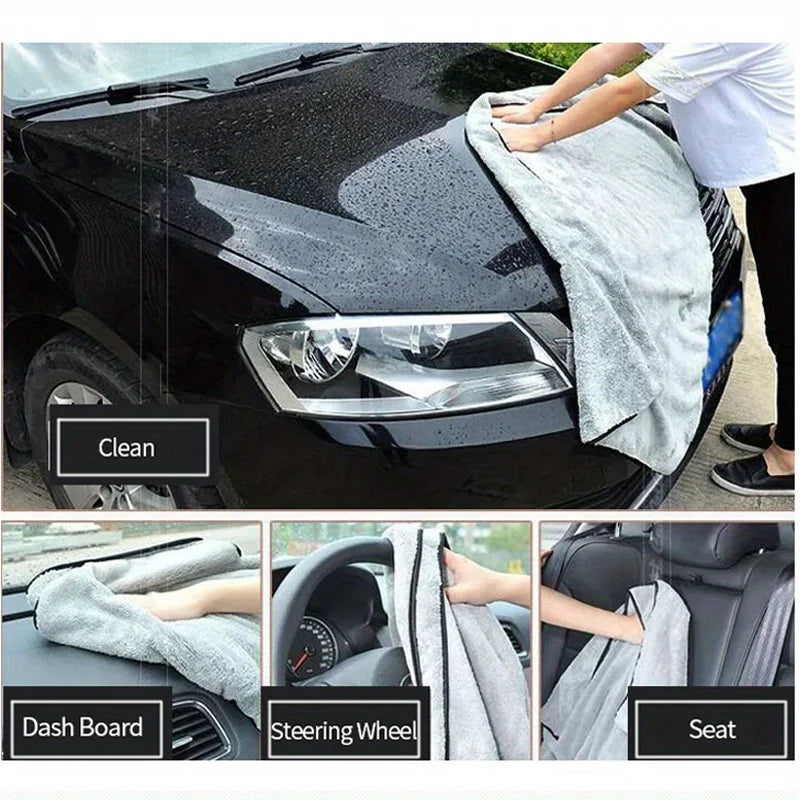 Eliteridegear microfiber car wash towel, super absorbent auto cleaning cloth, one-time drying microfiber towel for vehicle cleaning.