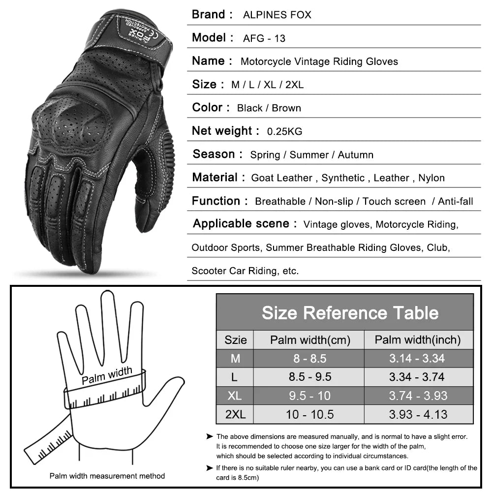 Eliteridegear summer retro perforated leather motorcycle gloves for men and women, full finger motocross biker gloves in black