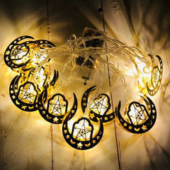 Wayfun Eid Mubarak Moon Star Light String for Ramadan Decor