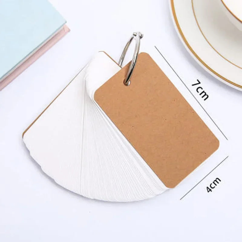 Moonbiffy Blank Pocket Memo Pad Ring 100 Sheets Students