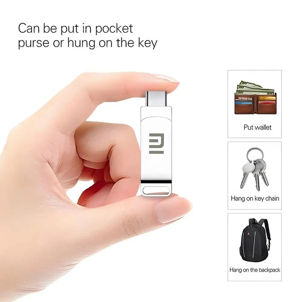 Xiaomi 16TB USB Flash Drive USB 3.0 Memories Type-c 2-In-1 8TB 2TB OTG Pendrive High Speed Flash U Disk For Computer Mobilephone