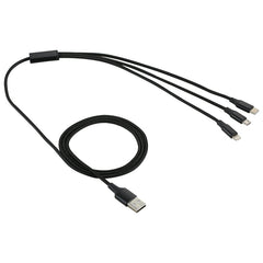 2A 1.2m 3 in 1 USB to 8 Pin & USB-C / Type-C & Micro USB Nylon Weave Charging Cable