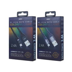 REMAX RC-152M 1m 2.4A USB to Micro USB Colorful Breathing Data Cable, Micro USB