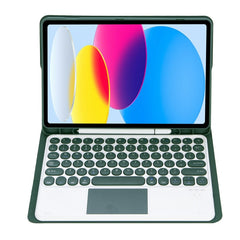 For iPad 11 2025 / 10th Gen 10.9 2022 YA10B-A Lambskin Texture Bluetooth Touch Keyboard Leather Tablet Case with Pen Slot, YA10B-A