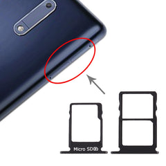 SIM Card Tray + SIM Card Tray + Micro SD Card Tray for Nokia 5 / N5 TA-1024 TA-1027 TA-1044 TA-1053, For Nokia 5