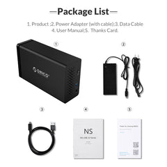 ORICO NS200U3 3.5 inch 2 Bay USB3.0 Hard Drive Enclosure, NS200U3