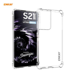 Hat-Prince ENKAY Clear TPU Shockproof Case Soft Anti-slip Cover + 3D Full Screen PET Curved Hot Bending HD Screen Protector Soft Film, Support Fingerprint Unlock, For Samsung Galaxy S21 Ultra 5G, For Xiaomi Mi 11
