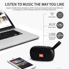 T&G TG173 TWS Subwoofer Bluetooth Speaker With Braided Cord, Support USB / AUX / TF Card / FM