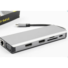 WS-04 12-in-1 Type-C Notebook Multi-function Docking Station, 12 in 1