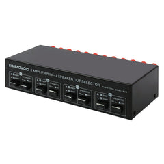 2-in 4-out Power Amplifier Speaker Switcher Splitter Comparator 300W Per Channel Without Loss Of Sound Quality, B048