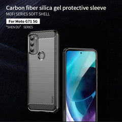 MOFI Gentleness Brushed Carbon Fiber Soft TPU Case, For Motorola Moto G71 5G, For Motorola Moto G200 5G / Edge S30, For Motorola Moto G Power 2022