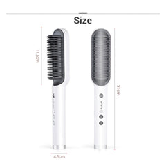 K-SKIN KD380 Hair Straightener Electric Straight Hair Curler Comb Brush PTC Heating Ceramic Straight Hair Brush, UK Plug, Black, UK Plug, White, EU Plug, Black, EU Plug, White