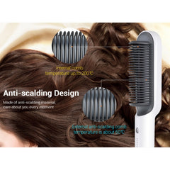 K-SKIN KD380 Hair Straightener Electric Straight Hair Curler Comb Brush PTC Heating Ceramic Straight Hair Brush, UK Plug, Black, UK Plug, White, EU Plug, Black, EU Plug, White