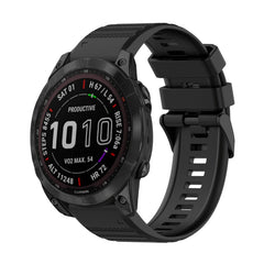 22mm Horizontal Texture Silicone Watch Band with Removal Tool, For Garmin Fenix 7, For Garmin Fenix 7 Solar, For Garmin Fenix 7 Sapphire Solar