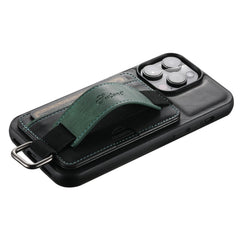 Suteni H13 Card Wallet Wrist Strap Holder PU Phone Case, For iPhone 14, For iPhone 14 Pro, For iPhone 14 Plus, For iPhone 14 Pro Max
