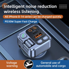 T16 MP3 Player Fast Charger Wireless Bluetooth 5.1 FM Transmitter Hands Free Car Kit, T16 Bluetooth 5.1