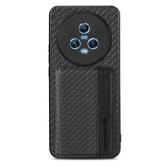 Carbon Fiber Magnetic Card Wallet Bag Phone Case, For Honor Magic5, For Honor X7A, For Honor X8A, For Honor X9A