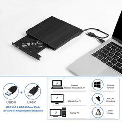 BT638 Notebook Desktop External USB 3.0 Portable CD Player CD-RW Optical Drive Burner, BT638
