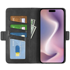 Dual-side Magnetic Buckle Horizontal Flip Leather Phone Case, For iPhone 16, For iPhone 15 Pro Max, For iPhone 15 Pro, For iPhone 15 Plus