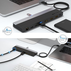 Wavlink UMD08 DisplayPort 12 in 1 Type-C Triple Display Docking Station, UMD08