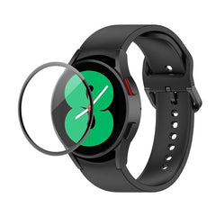 JUNSUNMAY Silicone Adjustable Strap + Full Coverage PMMA Screen Protector Kit, For Samsung Galaxy Watch4 44mm