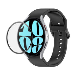 JUNSUNMAY Silicone Adjustable Strap + Full Coverage PMMA Screen Protector Kit, For Samsung Galaxy Watch6 44mm