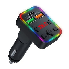 P22 Support MP3 Player USB Port Bluetooth FM Transmitter in-Car Adapter PD Car Charger, P22